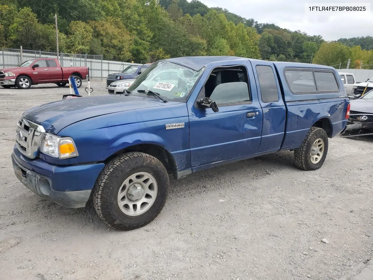 2011 Ford Ranger Super Cab VIN: 1FTLR4FE7BPB08025 Lot: 72319254