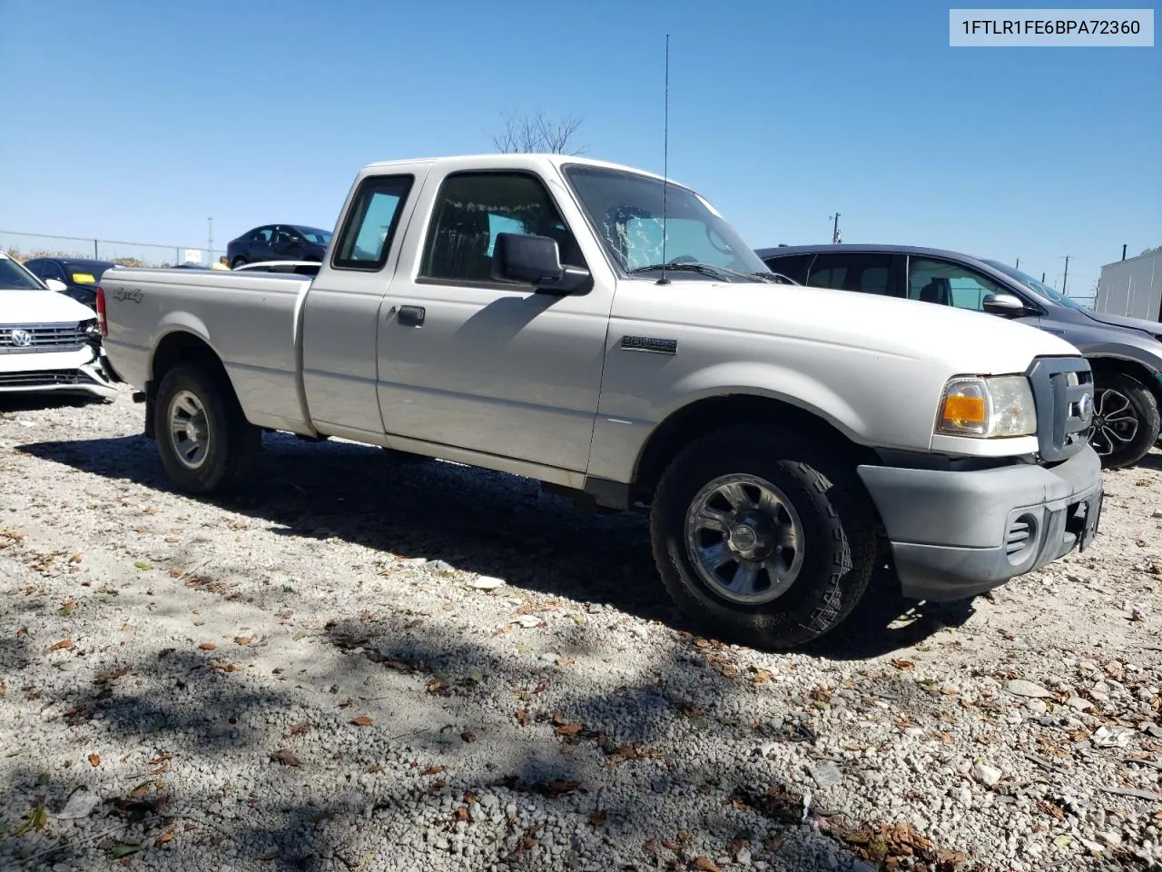 2011 Ford Ranger Super Cab VIN: 1FTLR1FE6BPA72360 Lot: 72539714