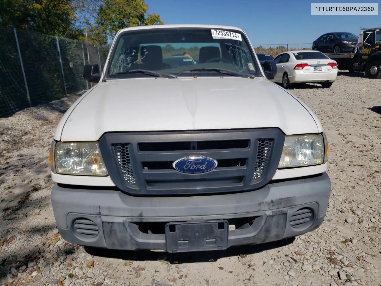 2011 Ford Ranger Super Cab VIN: 1FTLR1FE6BPA72360 Lot: 72539714