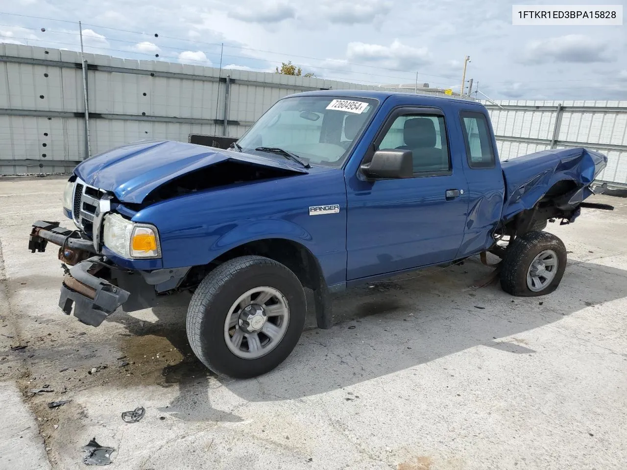 2011 Ford Ranger Super Cab VIN: 1FTKR1ED3BPA15828 Lot: 72604954