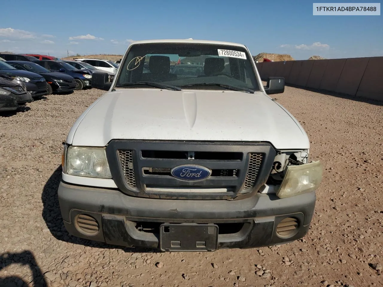 2011 Ford Ranger VIN: 1FTKR1AD4BPA78488 Lot: 72800534