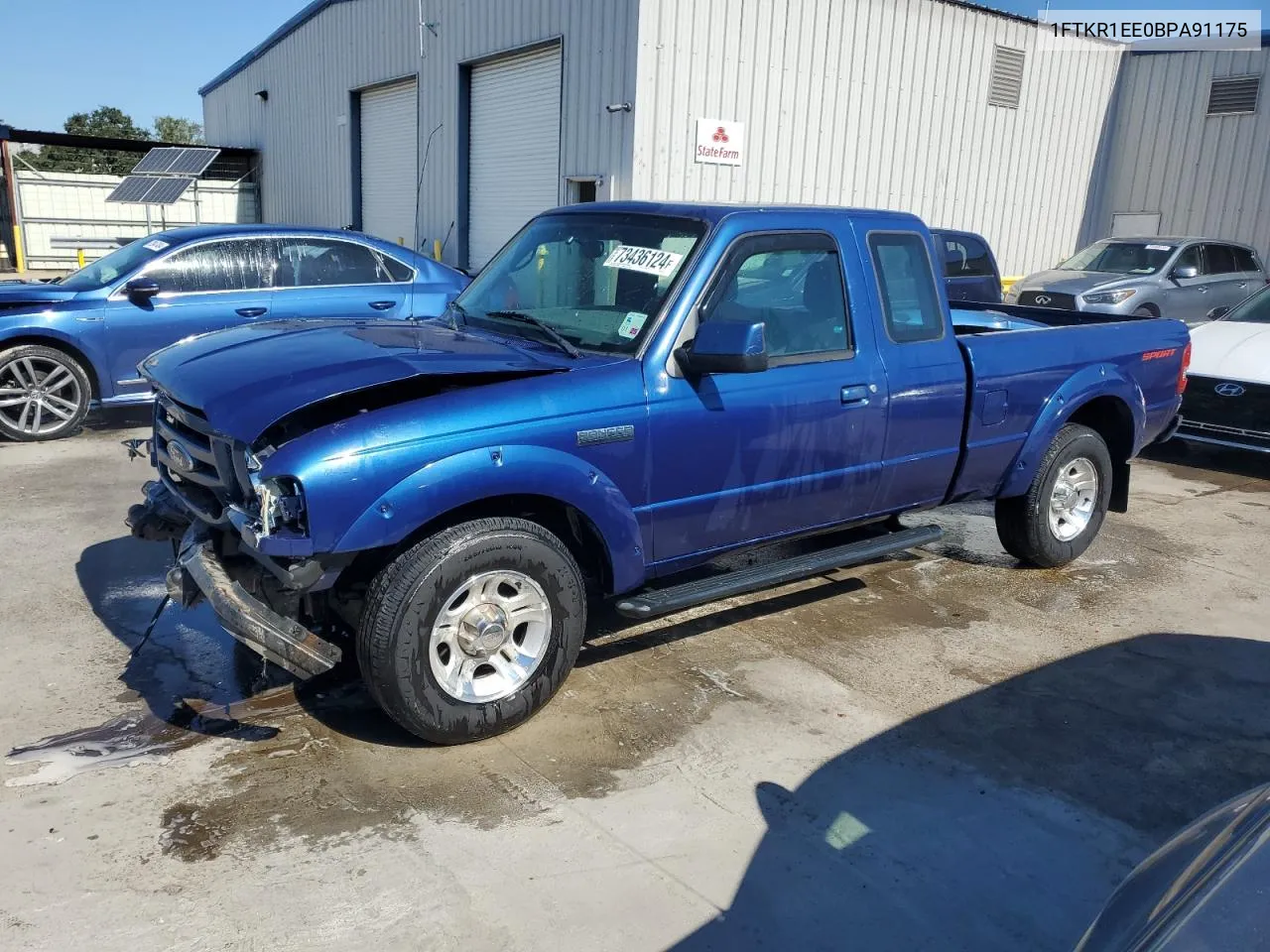 2011 Ford Ranger Super Cab VIN: 1FTKR1EE0BPA91175 Lot: 73436124