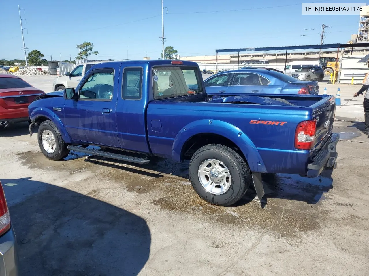 2011 Ford Ranger Super Cab VIN: 1FTKR1EE0BPA91175 Lot: 73436124