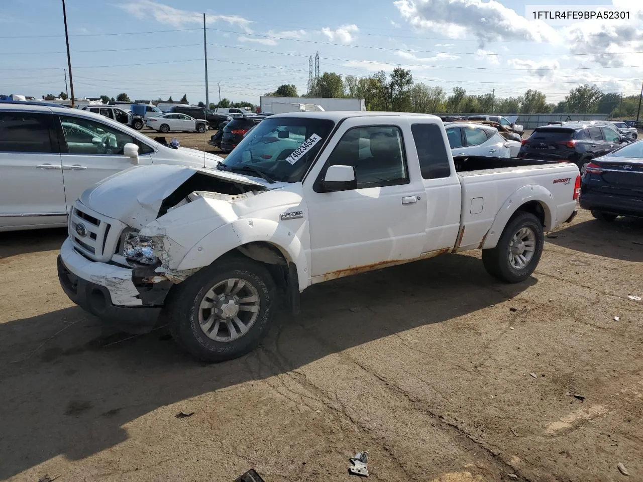 2011 Ford Ranger Super Cab VIN: 1FTLR4FE9BPA52301 Lot: 74023454