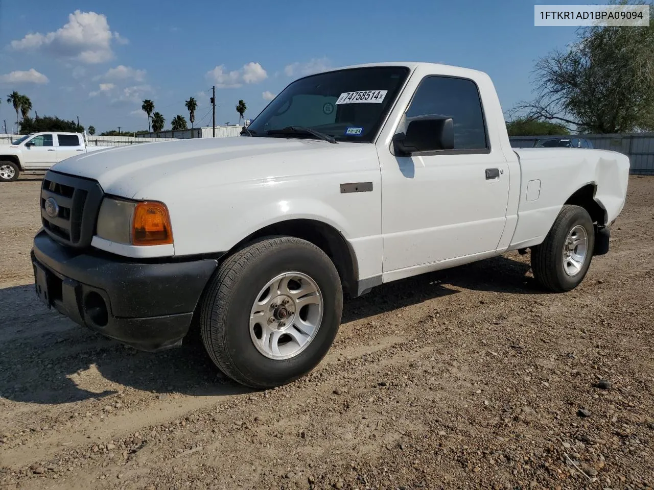 2011 Ford Ranger VIN: 1FTKR1AD1BPA09094 Lot: 74758514