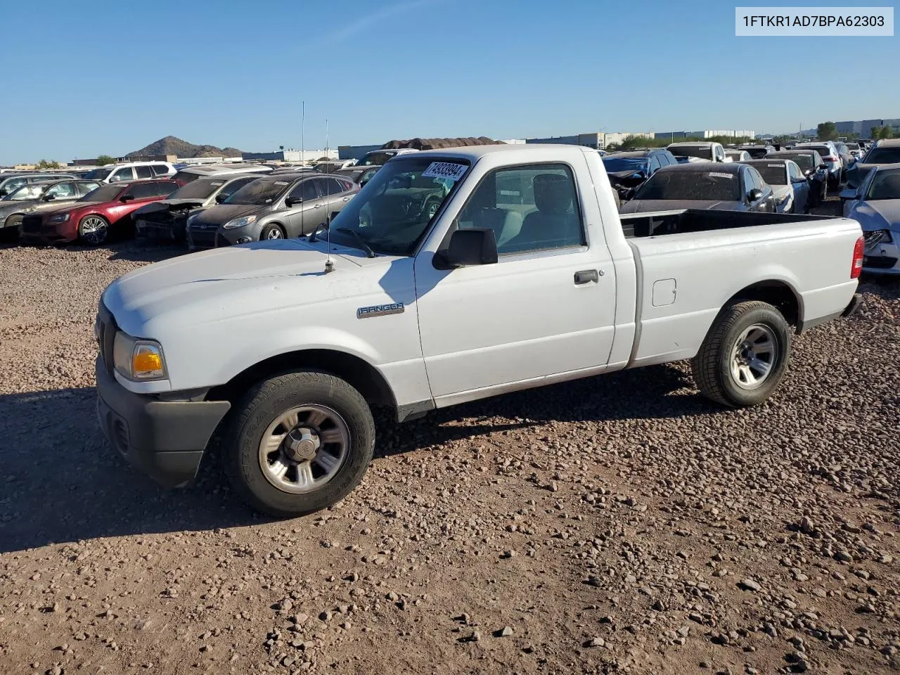 2011 Ford Ranger VIN: 1FTKR1AD7BPA62303 Lot: 74933994