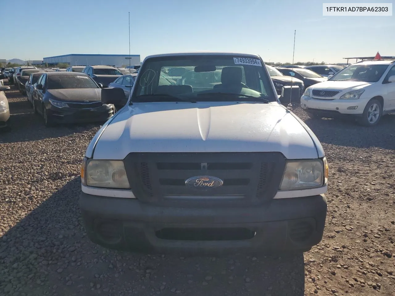 2011 Ford Ranger VIN: 1FTKR1AD7BPA62303 Lot: 74933994