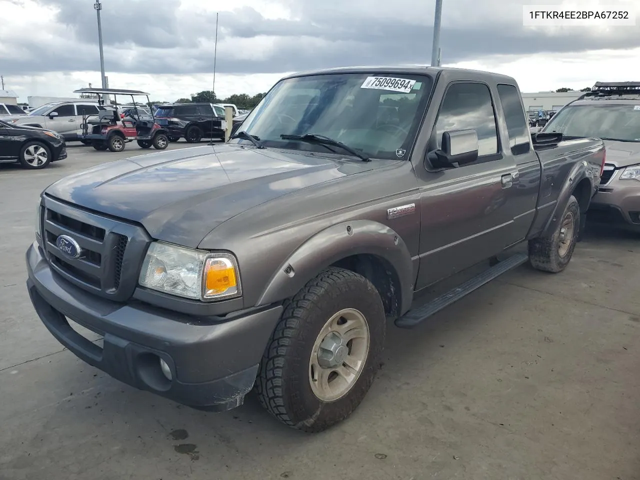 2011 Ford Ranger Super Cab VIN: 1FTKR4EE2BPA67252 Lot: 75099694