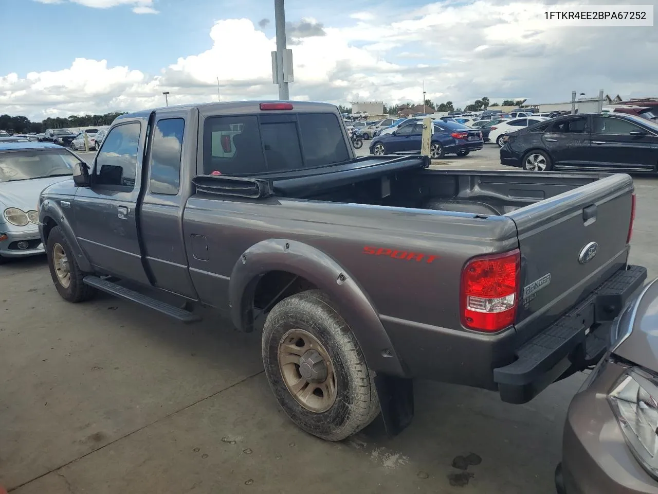 2011 Ford Ranger Super Cab VIN: 1FTKR4EE2BPA67252 Lot: 75099694