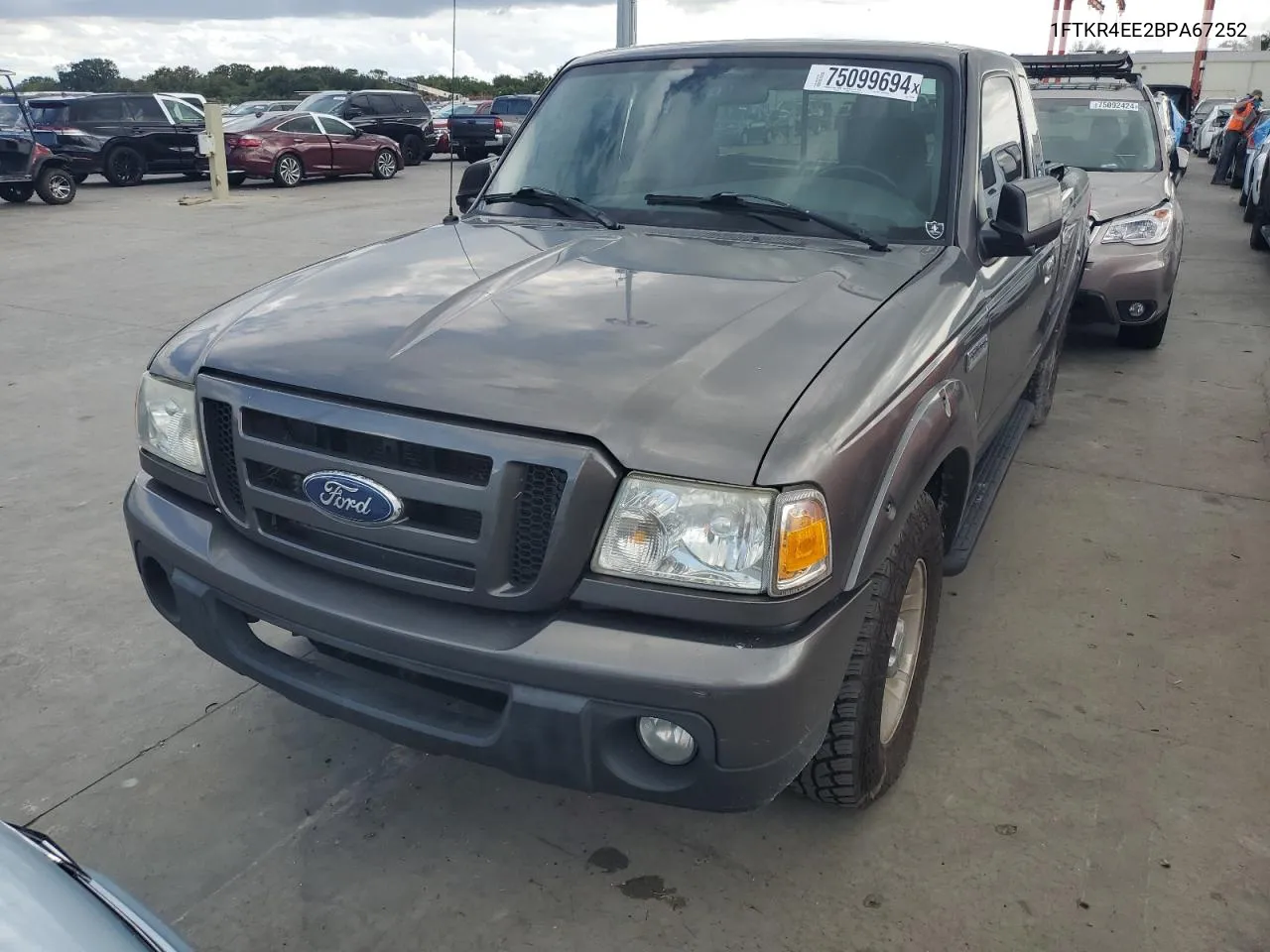 2011 Ford Ranger Super Cab VIN: 1FTKR4EE2BPA67252 Lot: 75099694