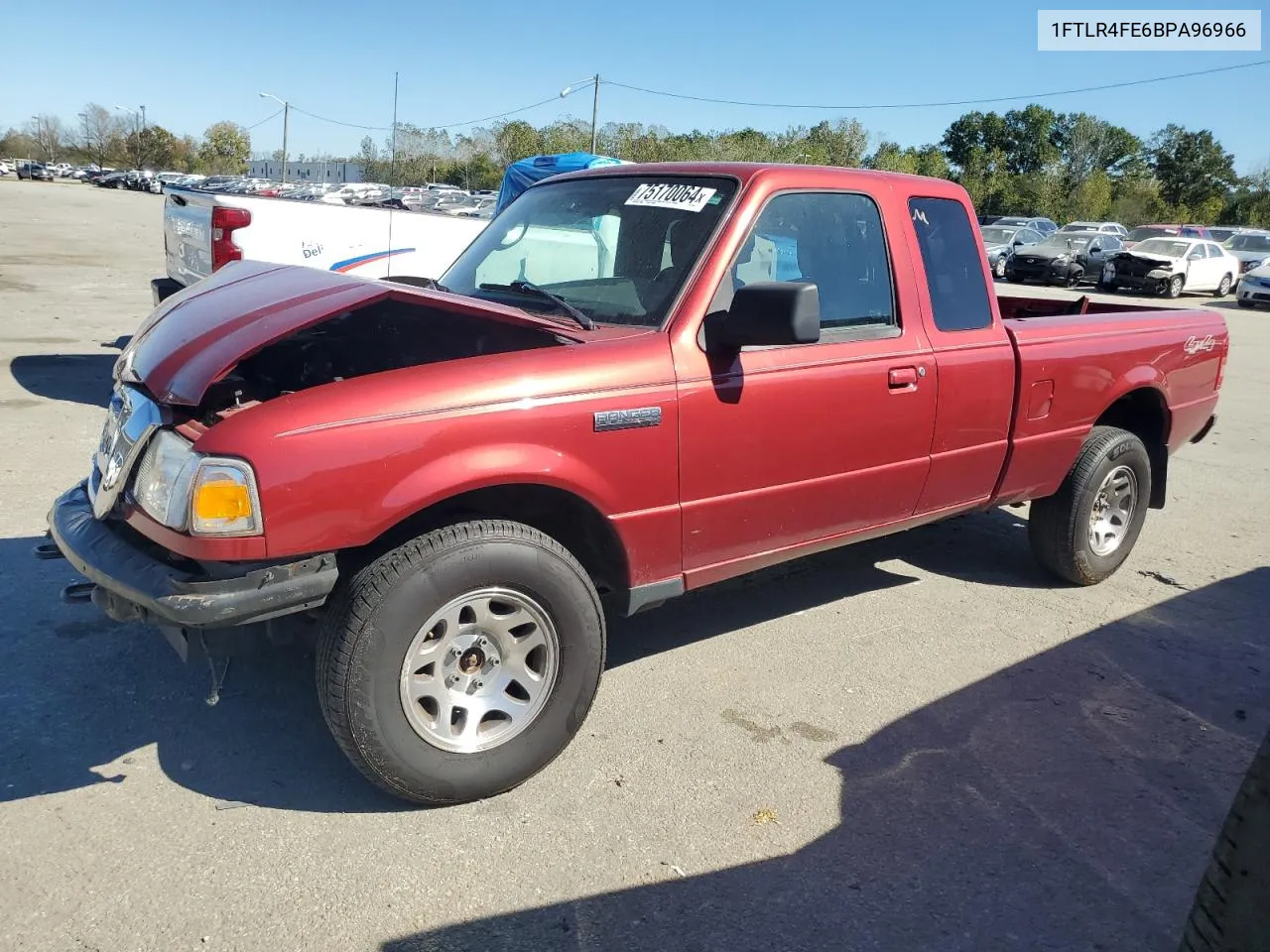 2011 Ford Ranger Super Cab VIN: 1FTLR4FE6BPA96966 Lot: 75170064