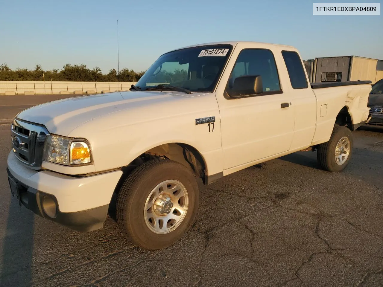 2011 Ford Ranger Super Cab VIN: 1FTKR1EDXBPA04809 Lot: 75501274