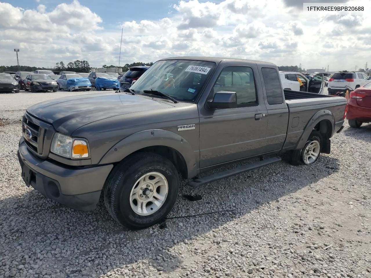 2011 Ford Ranger Super Cab VIN: 1FTKR4EE9BPB20688 Lot: 76387494