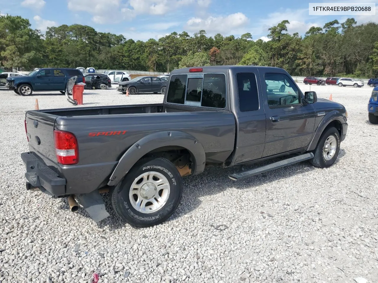 2011 Ford Ranger Super Cab VIN: 1FTKR4EE9BPB20688 Lot: 76387494