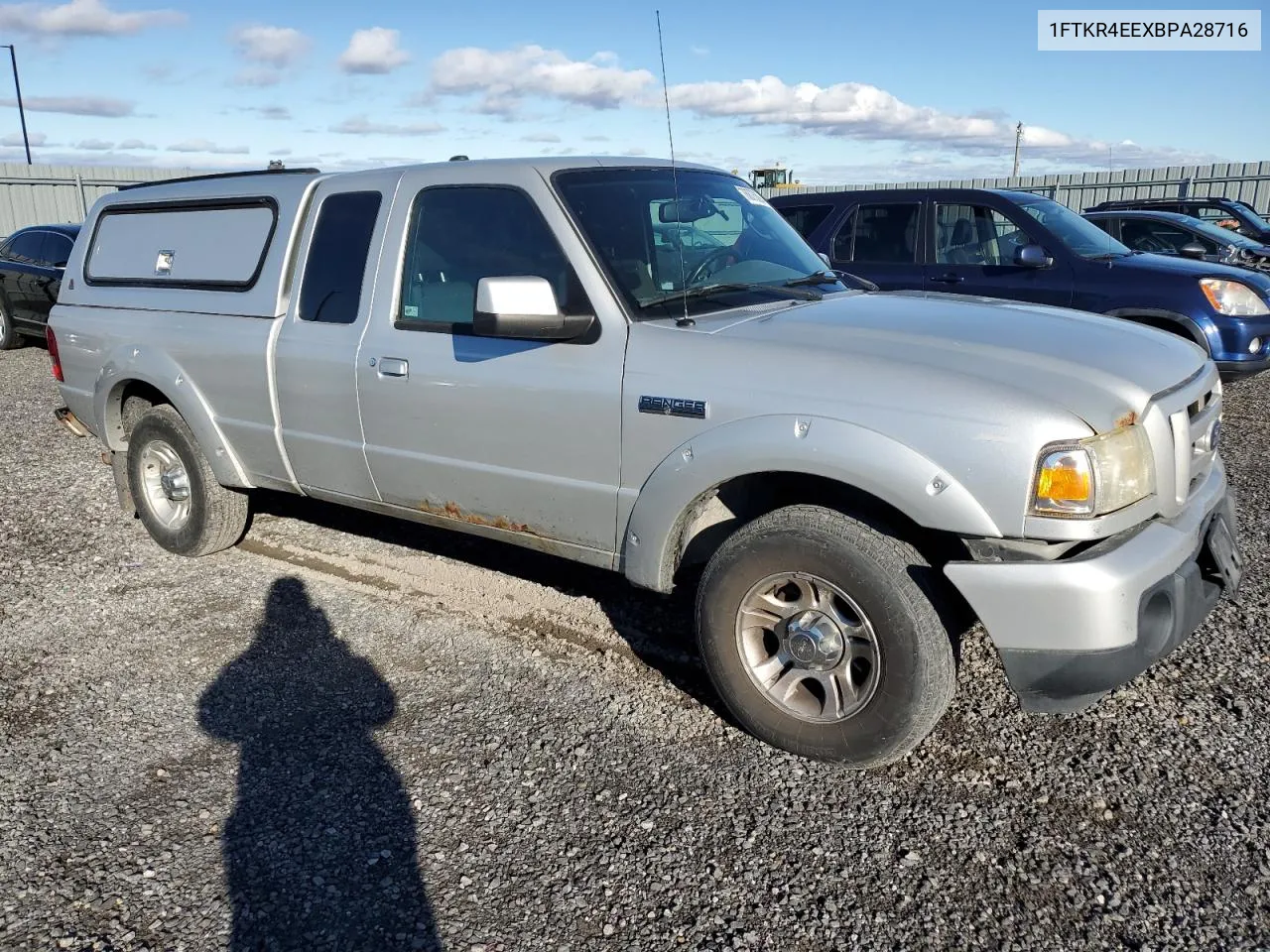 2011 Ford Ranger Super Cab VIN: 1FTKR4EEXBPA28716 Lot: 76875894