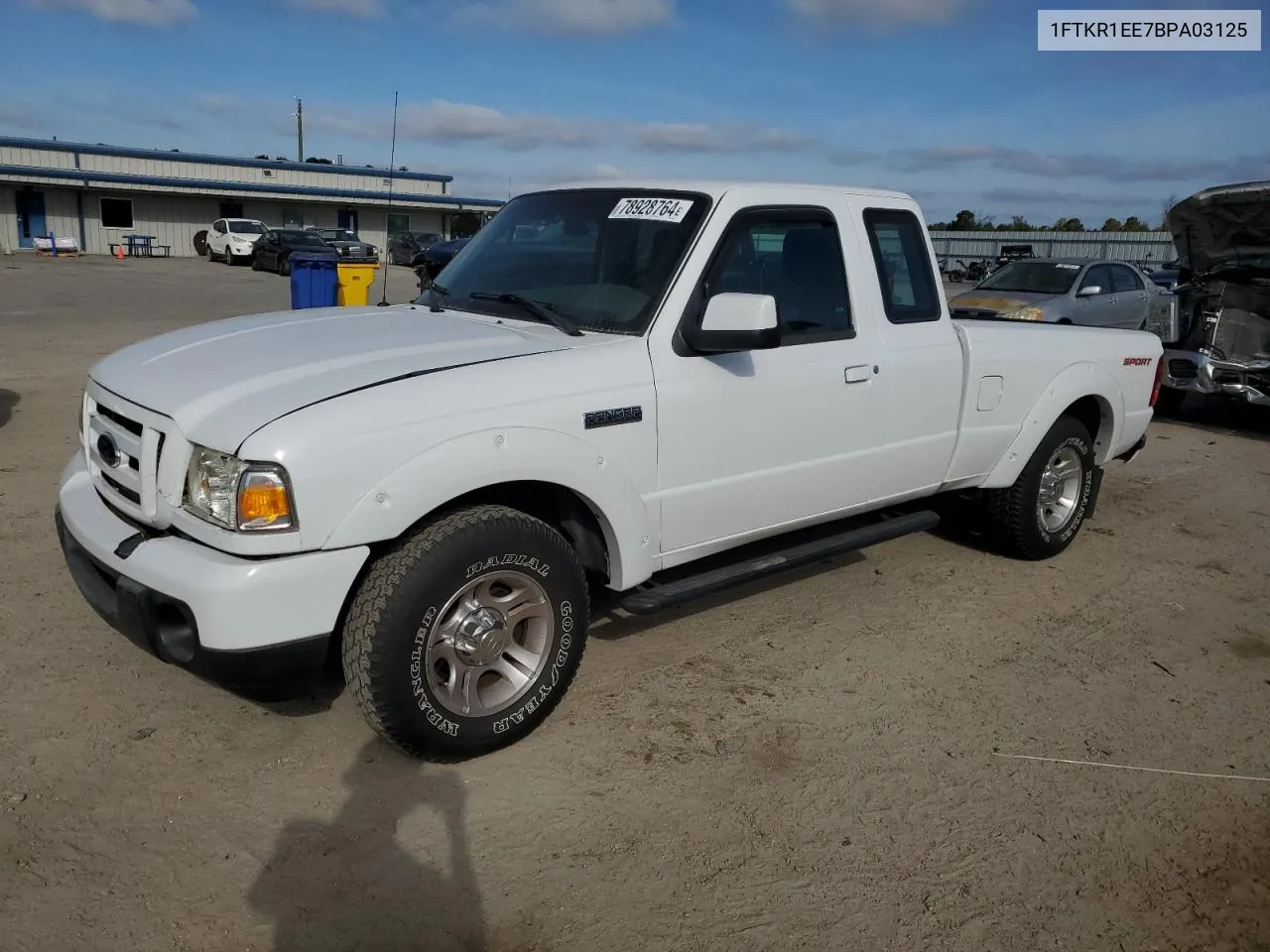 2011 Ford Ranger Super Cab VIN: 1FTKR1EE7BPA03125 Lot: 78928764