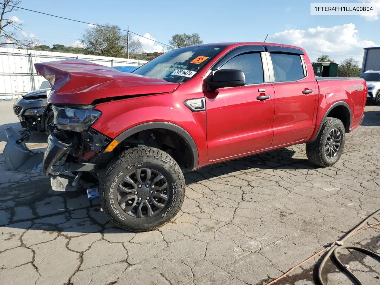 2020 Ford Ranger Xl VIN: 1FTER4FH1LLA00804 Lot: 74816424