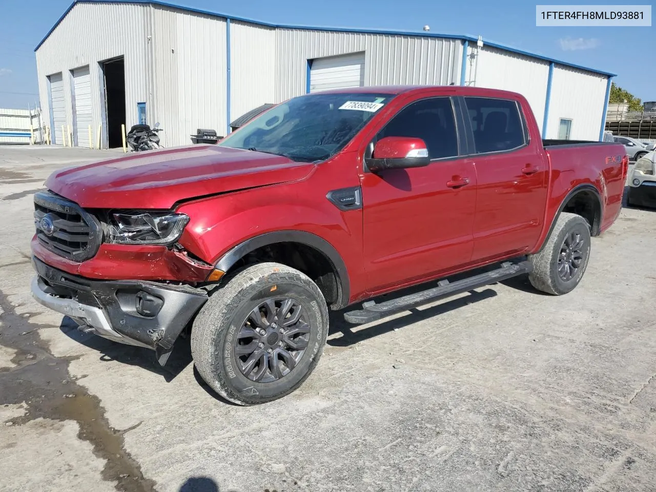 2021 Ford Ranger Xl VIN: 1FTER4FH8MLD93881 Lot: 77839094