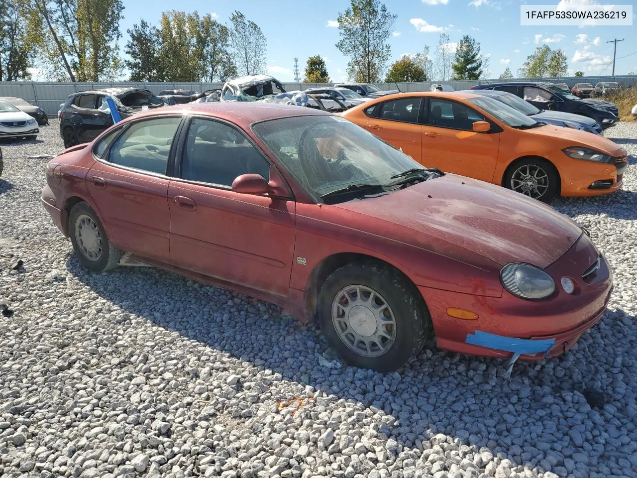 1998 Ford Taurus Se Comfort VIN: 1FAFP53S0WA236219 Lot: 74505484