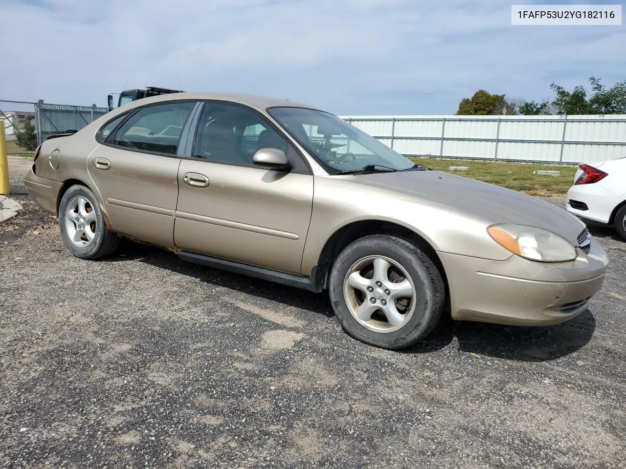 2000 Ford Taurus Se VIN: 1FAFP53U2YG182116 Lot: 71616824