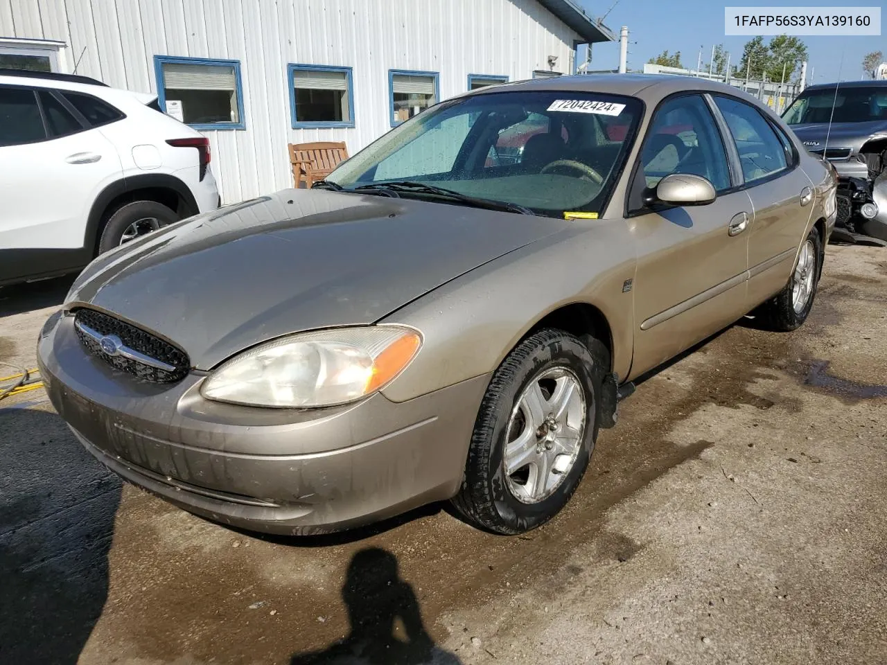 2000 Ford Taurus Sel VIN: 1FAFP56S3YA139160 Lot: 72042424