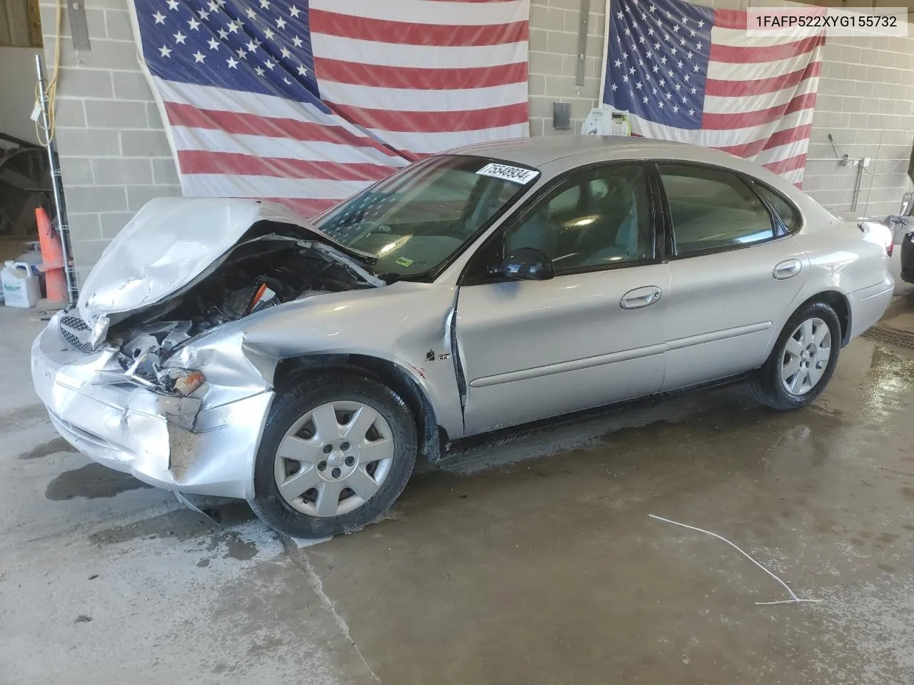 2000 Ford Taurus Lx VIN: 1FAFP522XYG155732 Lot: 75548934