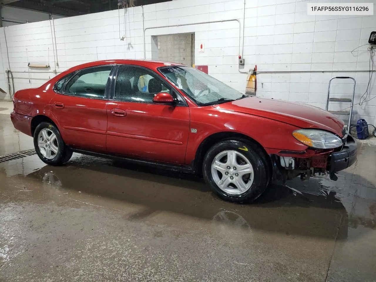 2000 Ford Taurus Sel VIN: 1FAFP56S5YG116296 Lot: 76962724