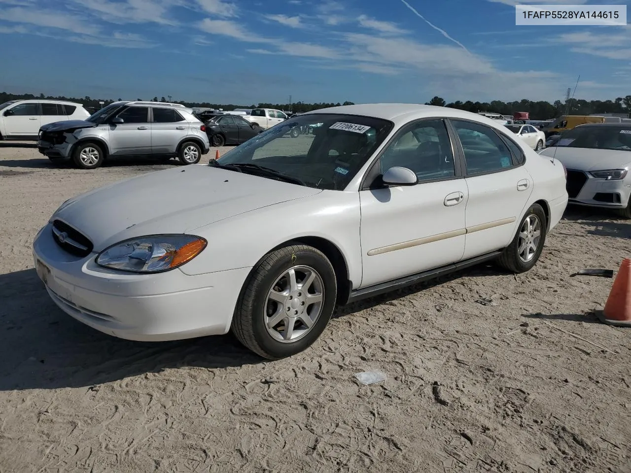 2000 Ford Taurus Ses VIN: 1FAFP5528YA144615 Lot: 77206134