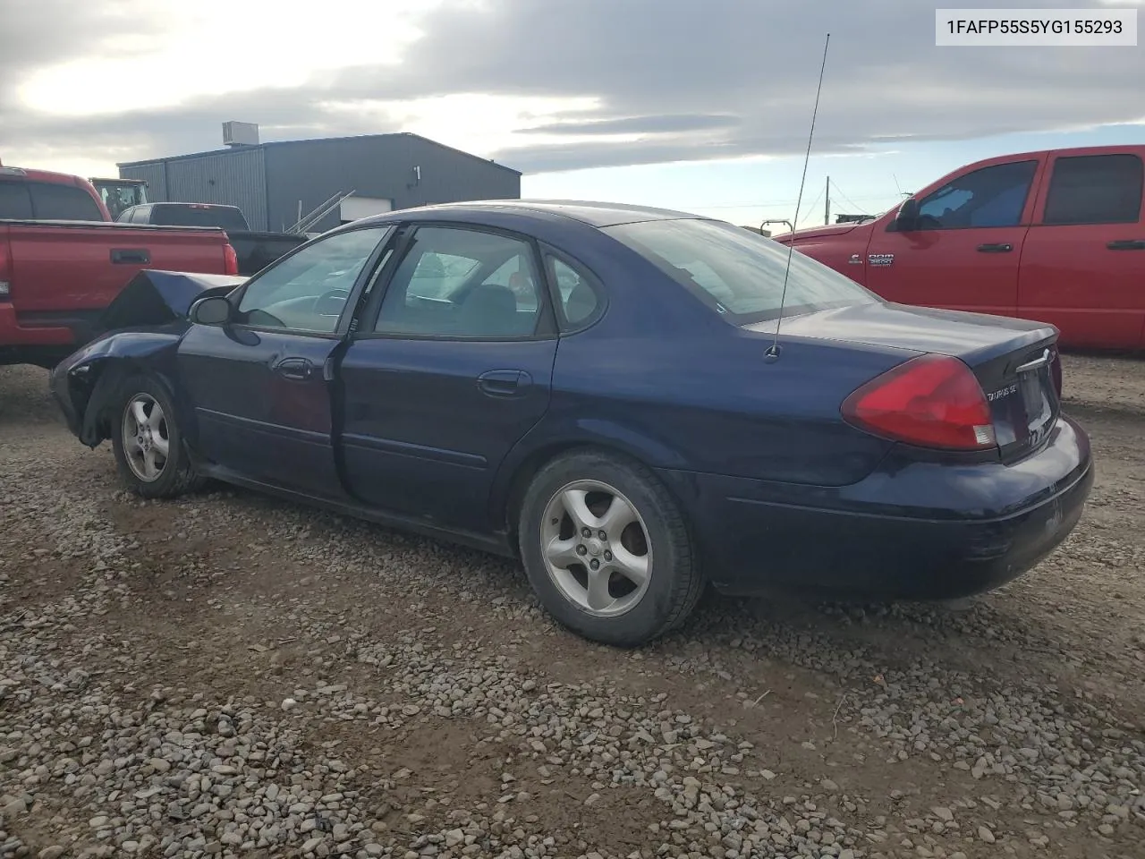 2000 Ford Taurus Ses VIN: 1FAFP55S5YG155293 Lot: 78105774