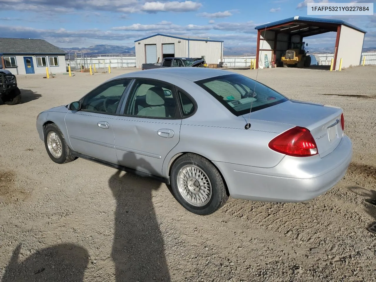 2000 Ford Taurus Se VIN: 1FAFP5321YG227884 Lot: 78323254