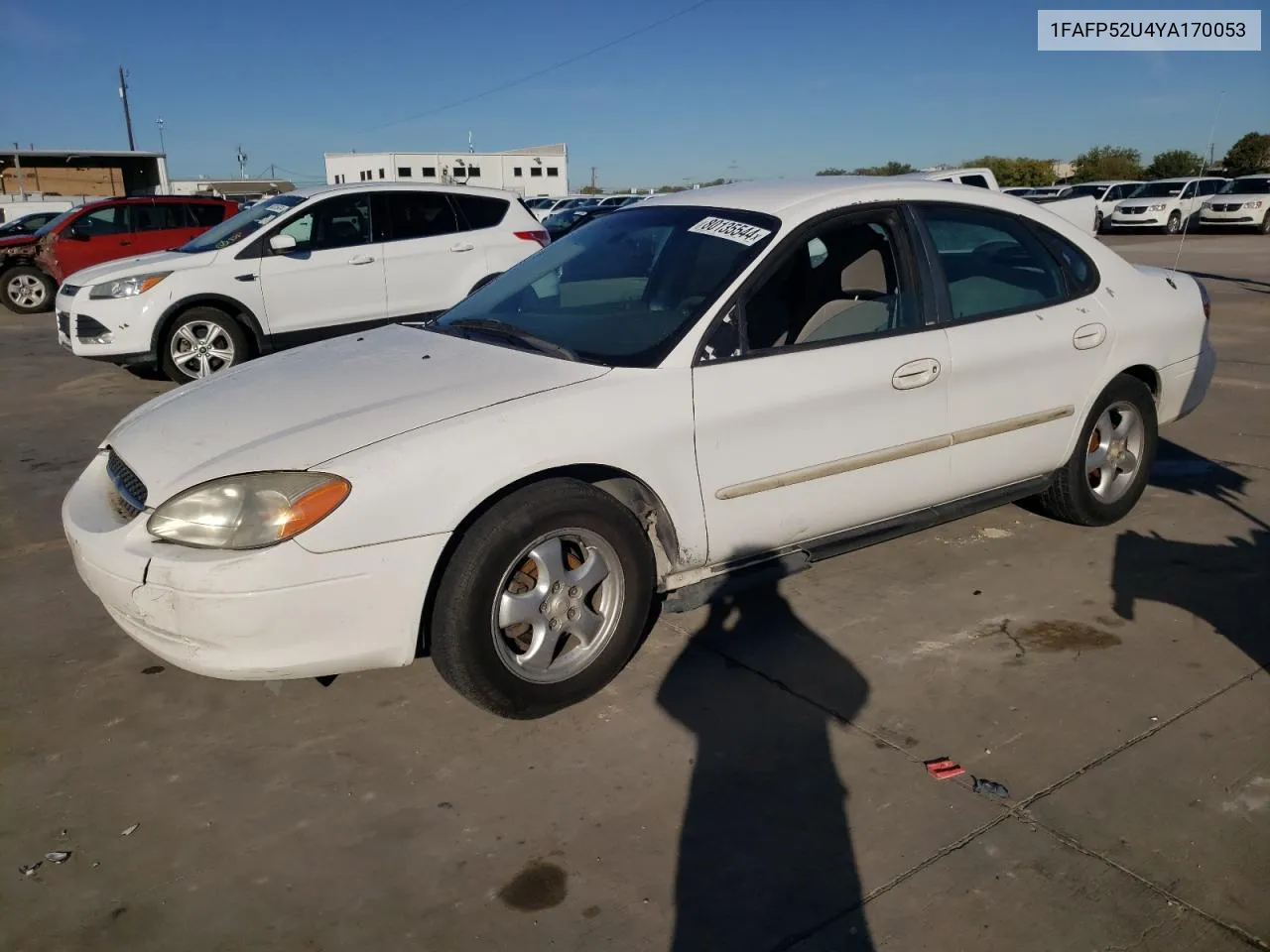 2000 Ford Taurus Lx VIN: 1FAFP52U4YA170053 Lot: 80135544