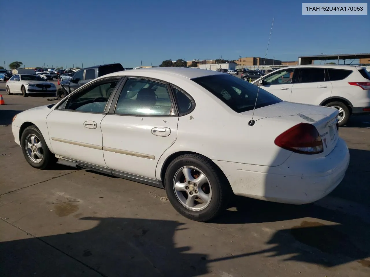 2000 Ford Taurus Lx VIN: 1FAFP52U4YA170053 Lot: 80135544