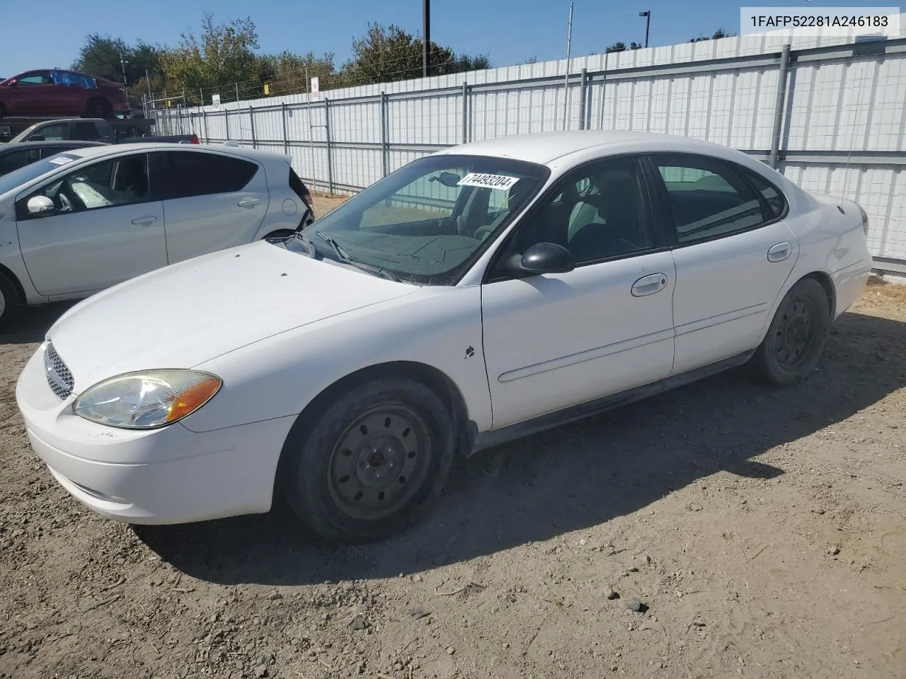 2001 Ford Taurus Lx VIN: 1FAFP52281A246183 Lot: 74493204