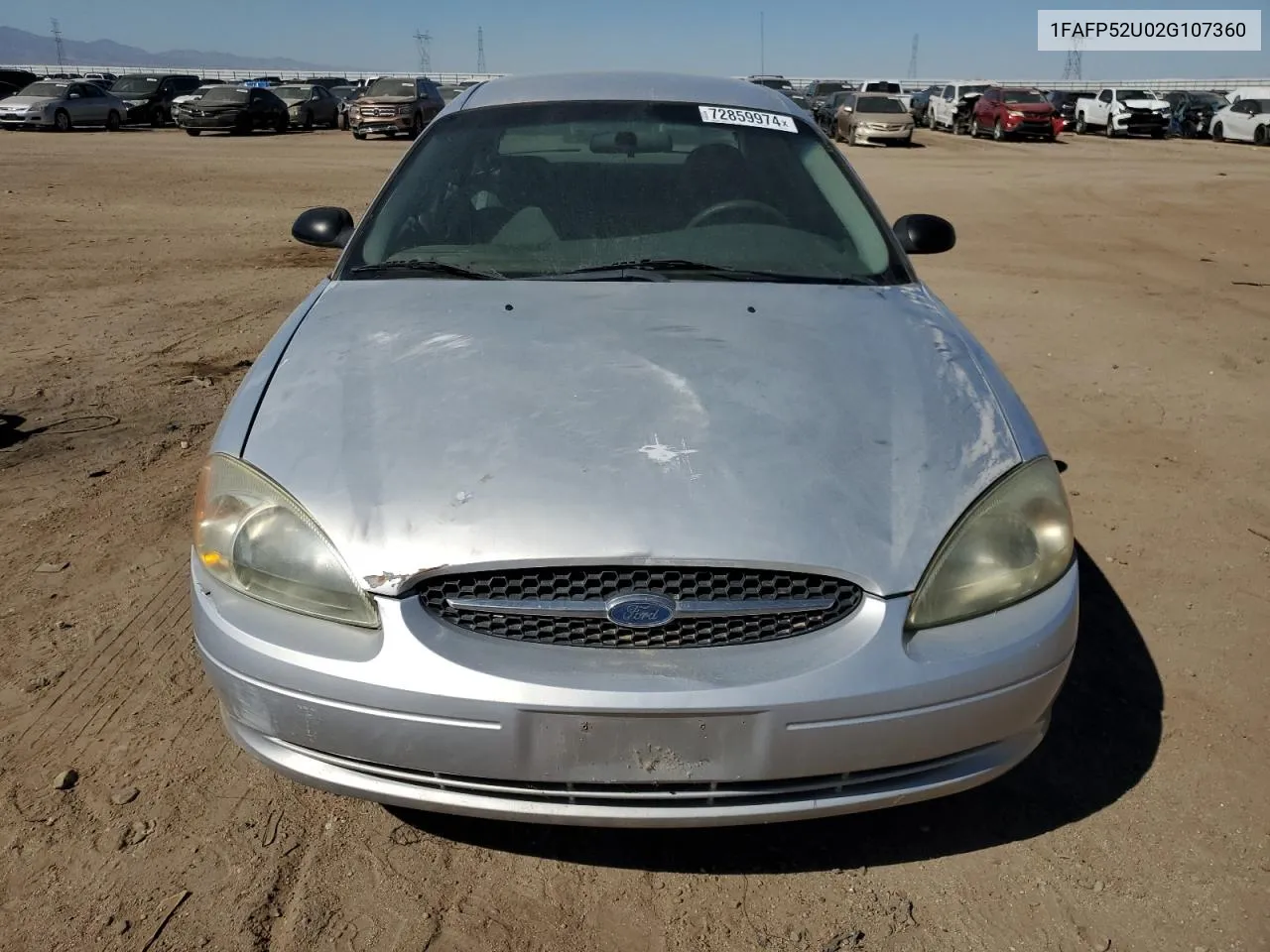 2002 Ford Taurus Lx VIN: 1FAFP52U02G107360 Lot: 72859974