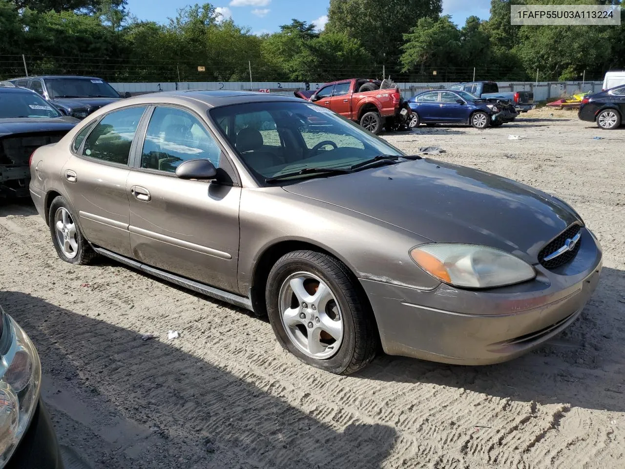 2003 Ford Taurus Ses VIN: 1FAFP55U03A113224 Lot: 68014924