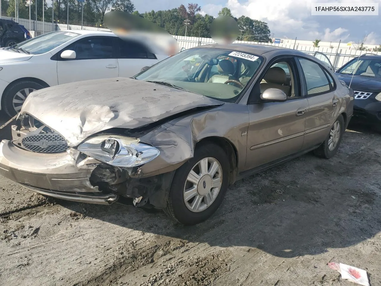 2003 Ford Taurus Sel VIN: 1FAHP56SX3A243775 Lot: 72245394