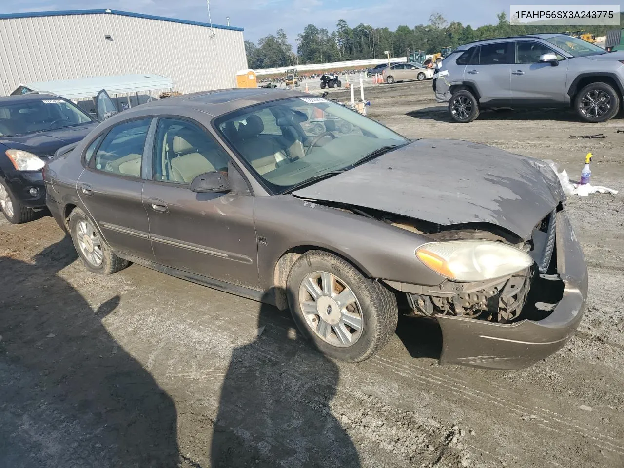 2003 Ford Taurus Sel VIN: 1FAHP56SX3A243775 Lot: 72245394