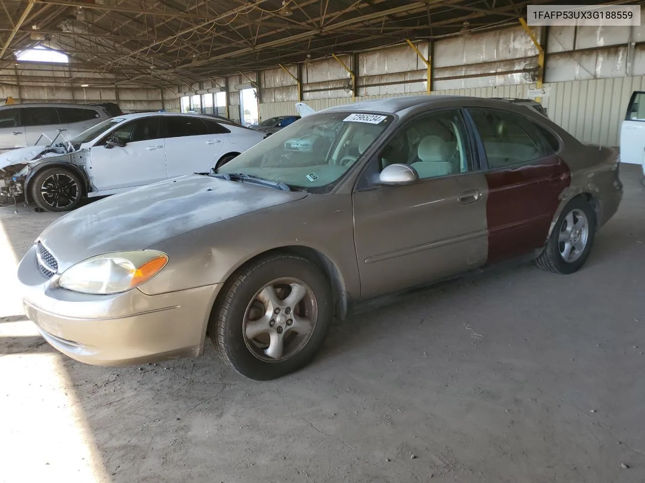 2003 Ford Taurus Se VIN: 1FAFP53UX3G188559 Lot: 72965234