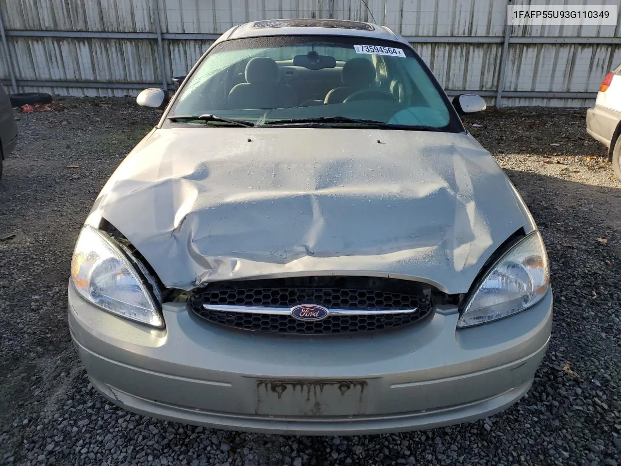 2003 Ford Taurus Ses VIN: 1FAFP55U93G110349 Lot: 73594564