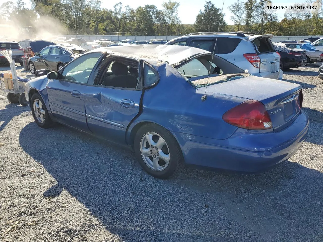 2003 Ford Taurus Se VIN: 1FAFP53U53G163987 Lot: 75677944