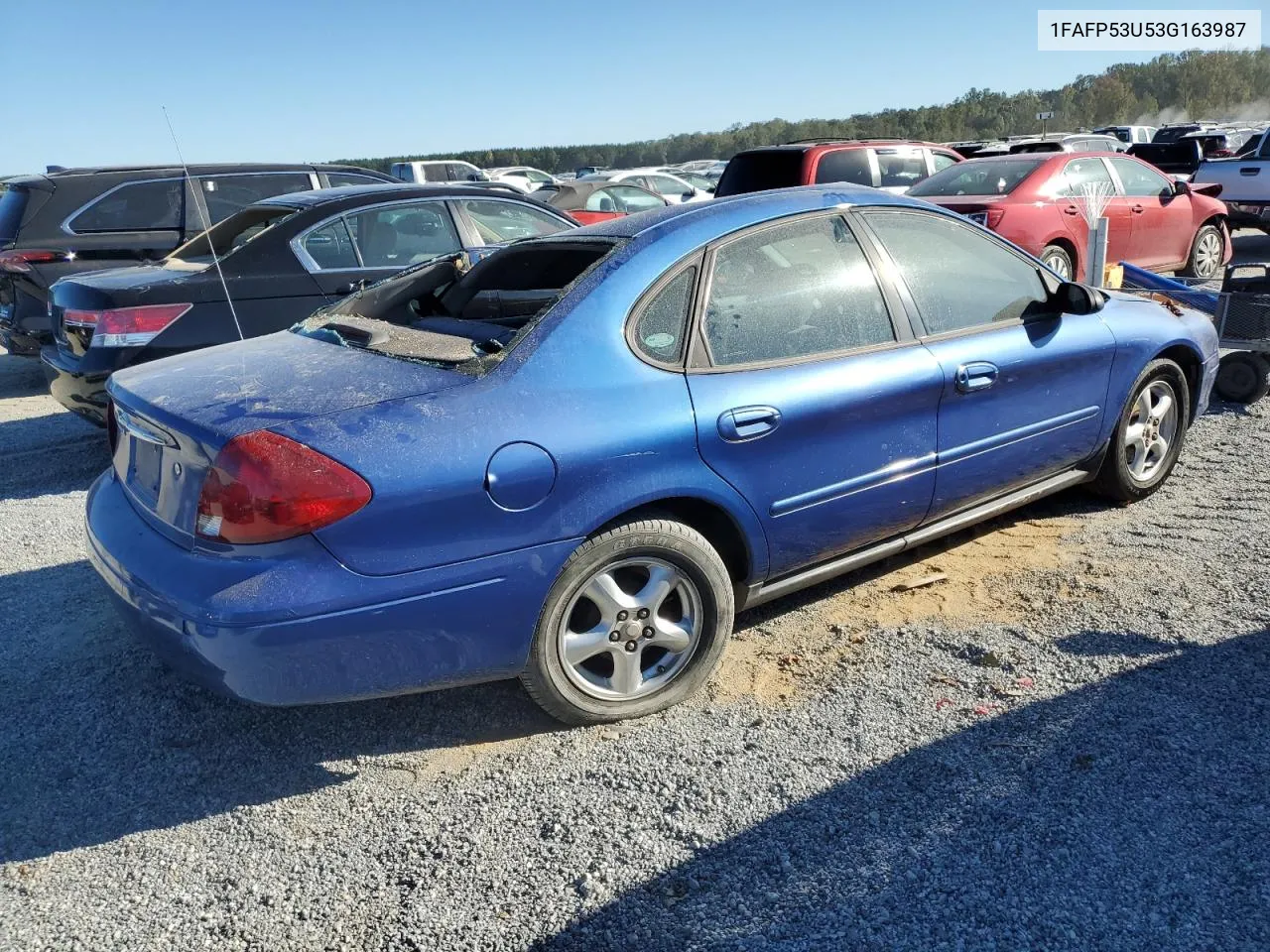 2003 Ford Taurus Se VIN: 1FAFP53U53G163987 Lot: 75677944