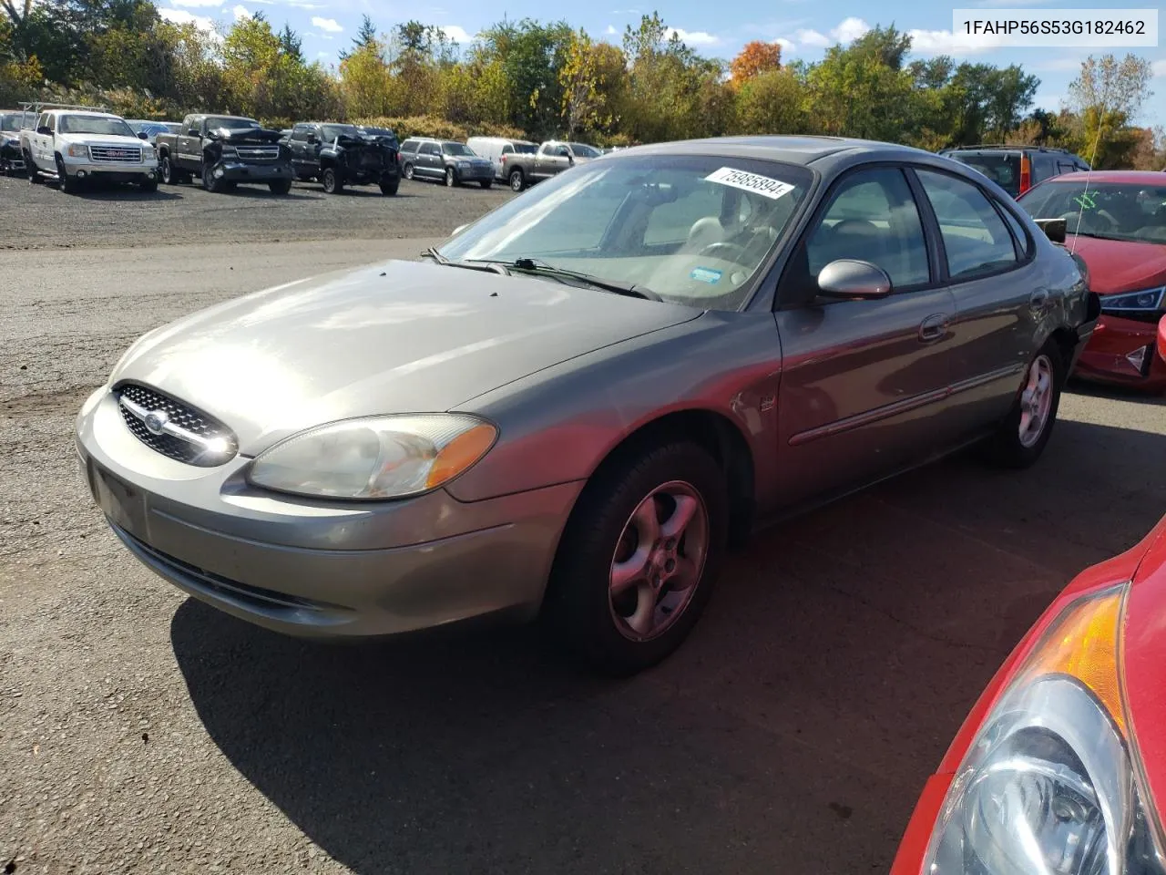 2003 Ford Taurus Sel VIN: 1FAHP56S53G182462 Lot: 78631554