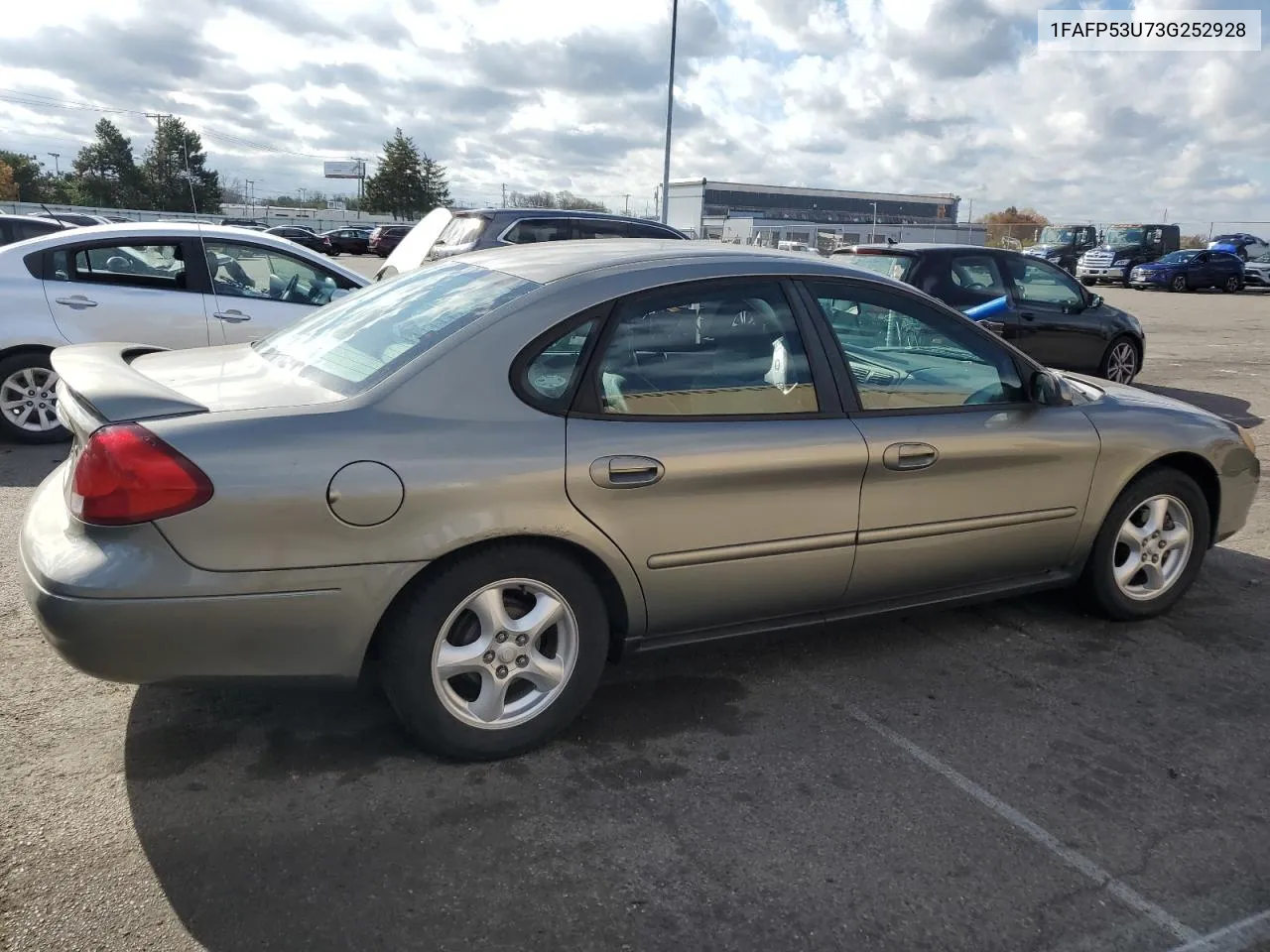 2003 Ford Taurus Se VIN: 1FAFP53U73G252928 Lot: 79231694