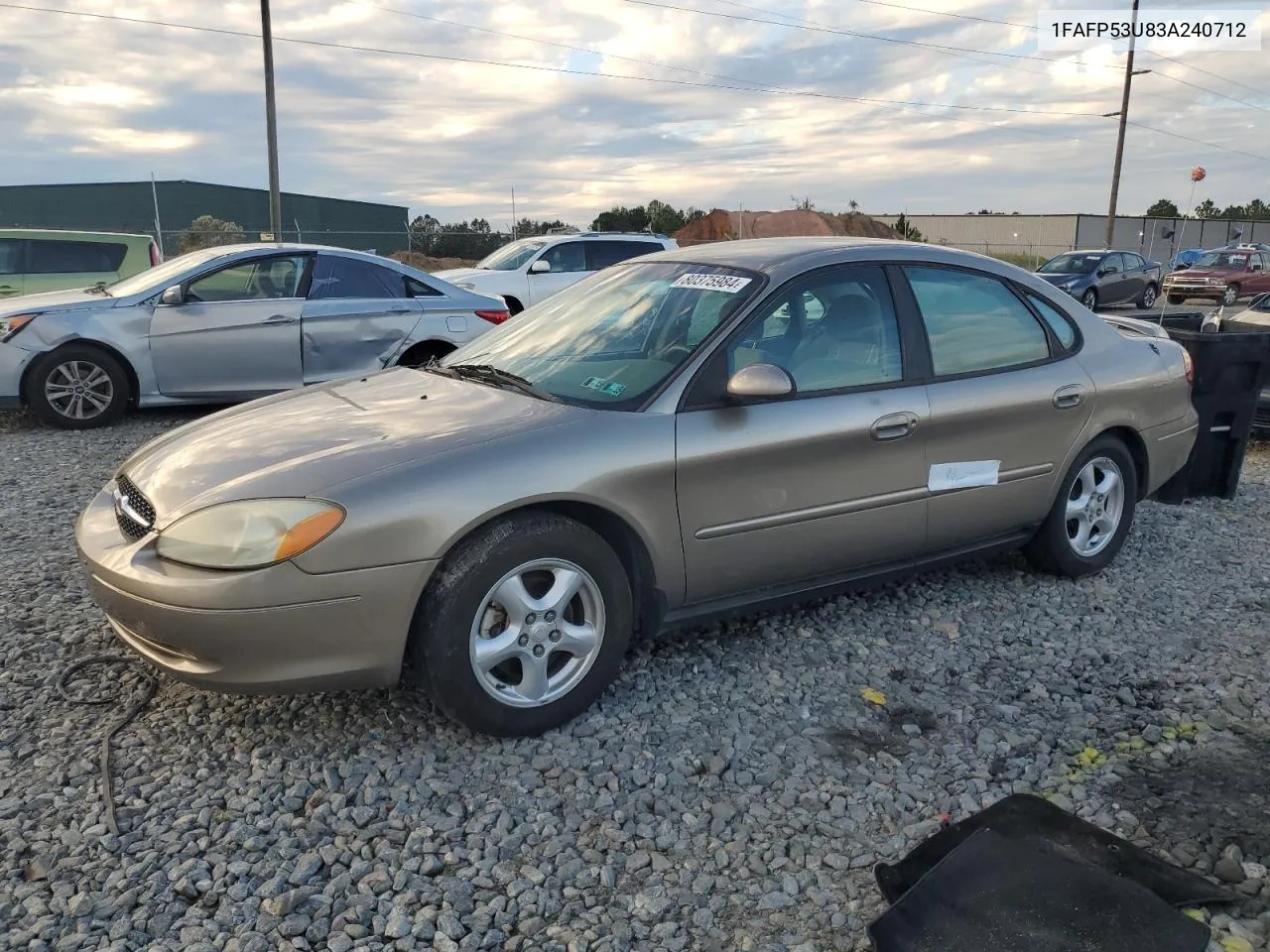 2003 Ford Taurus Se VIN: 1FAFP53U83A240712 Lot: 80375984