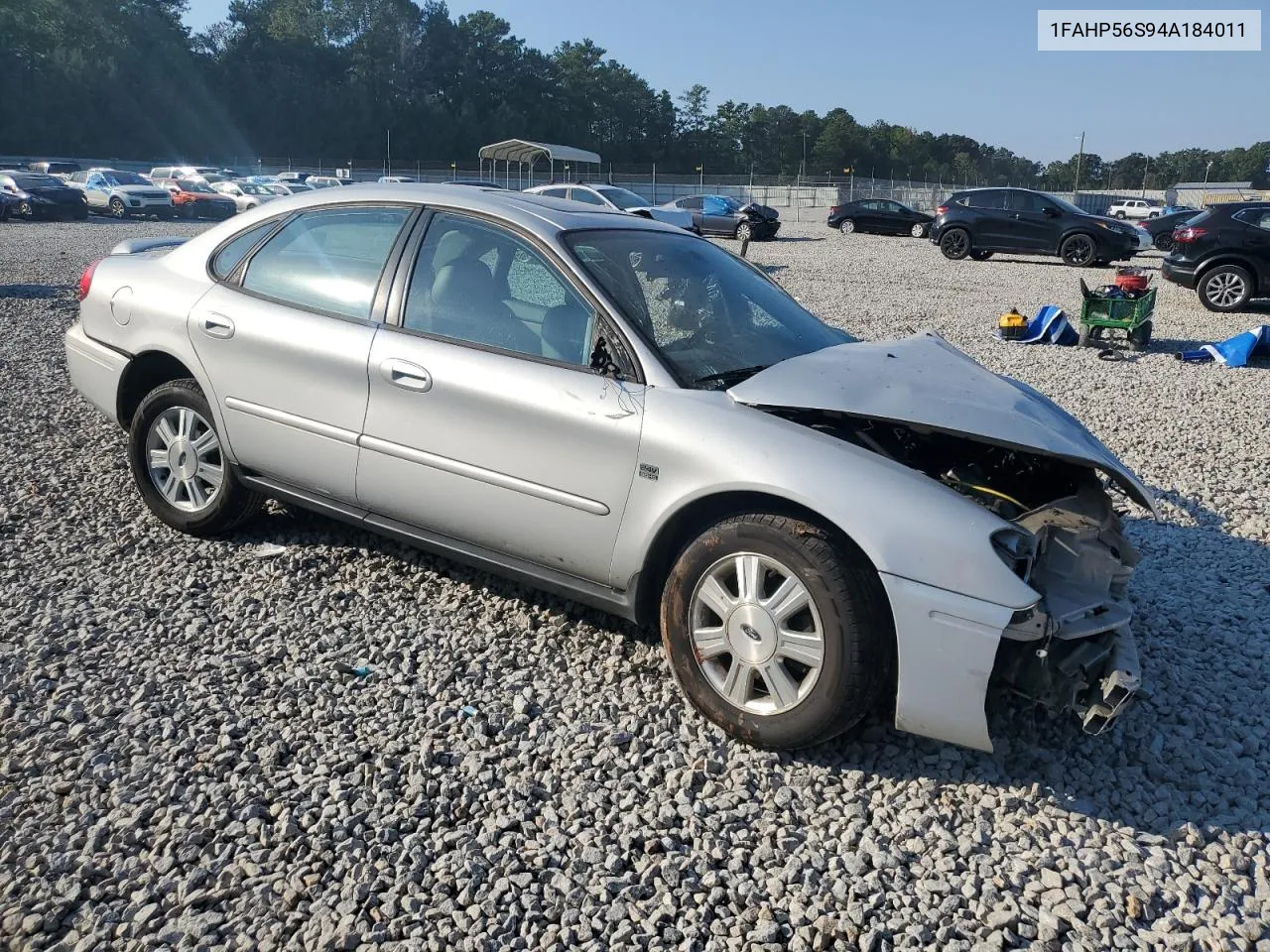 2004 Ford Taurus Sel VIN: 1FAHP56S94A184011 Lot: 75453294