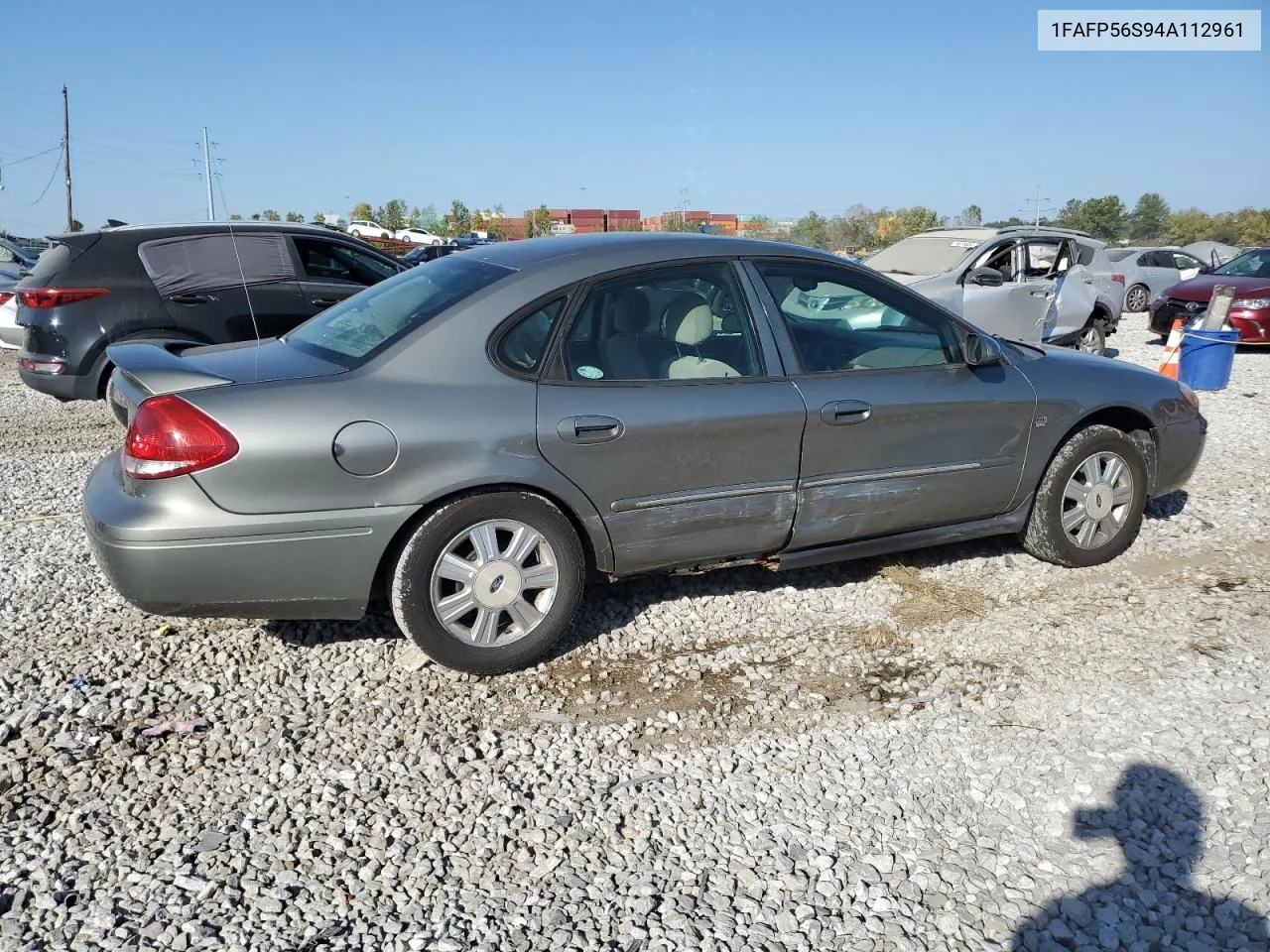 2004 Ford Taurus Sel VIN: 1FAFP56S94A112961 Lot: 75905854