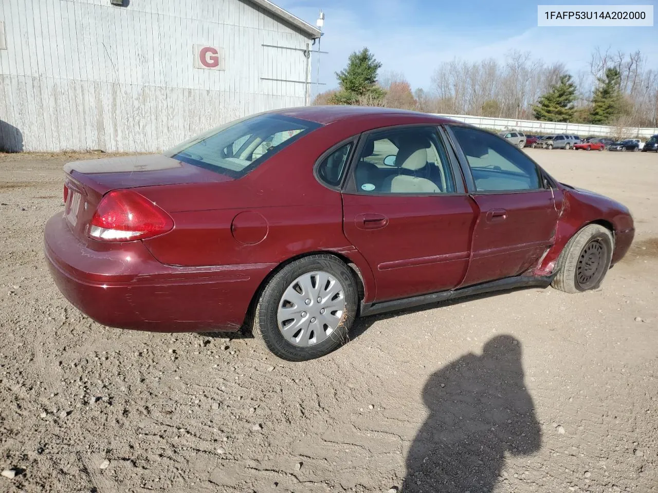 2004 Ford Taurus Se VIN: 1FAFP53U14A202000 Lot: 77979514