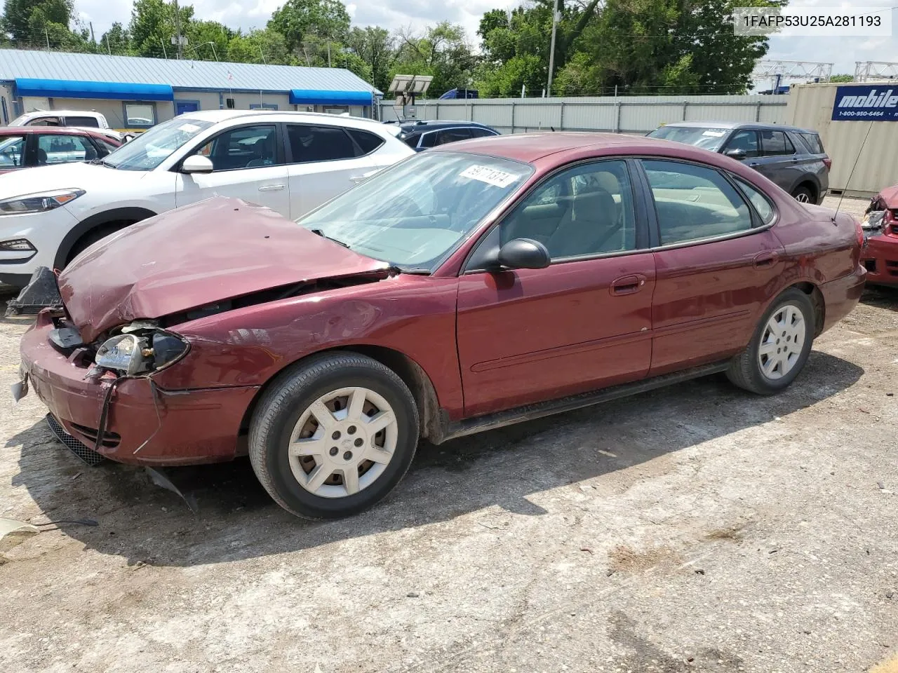 2005 Ford Taurus Se VIN: 1FAFP53U25A281193 Lot: 59771374