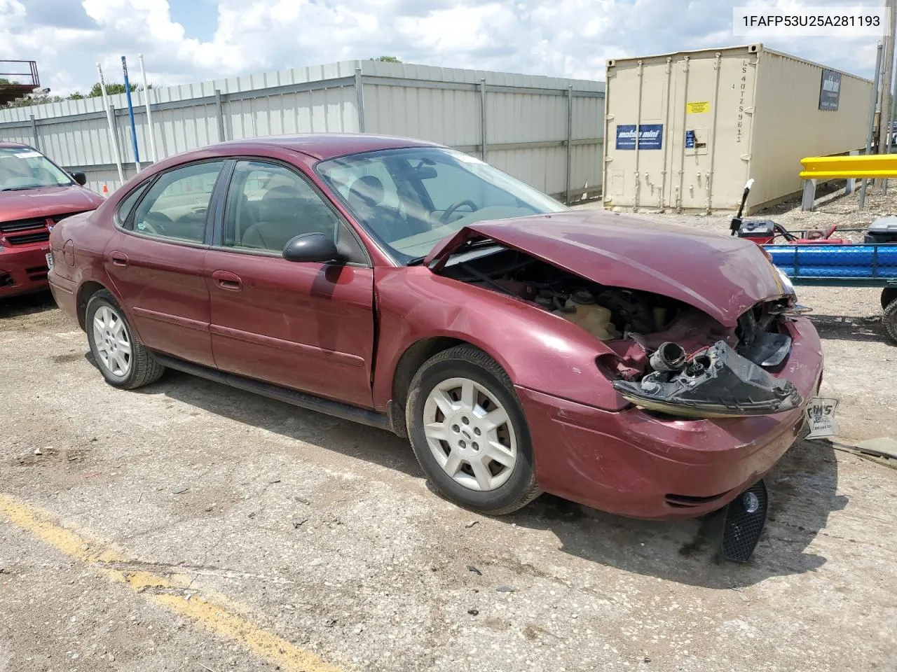 2005 Ford Taurus Se VIN: 1FAFP53U25A281193 Lot: 59771374