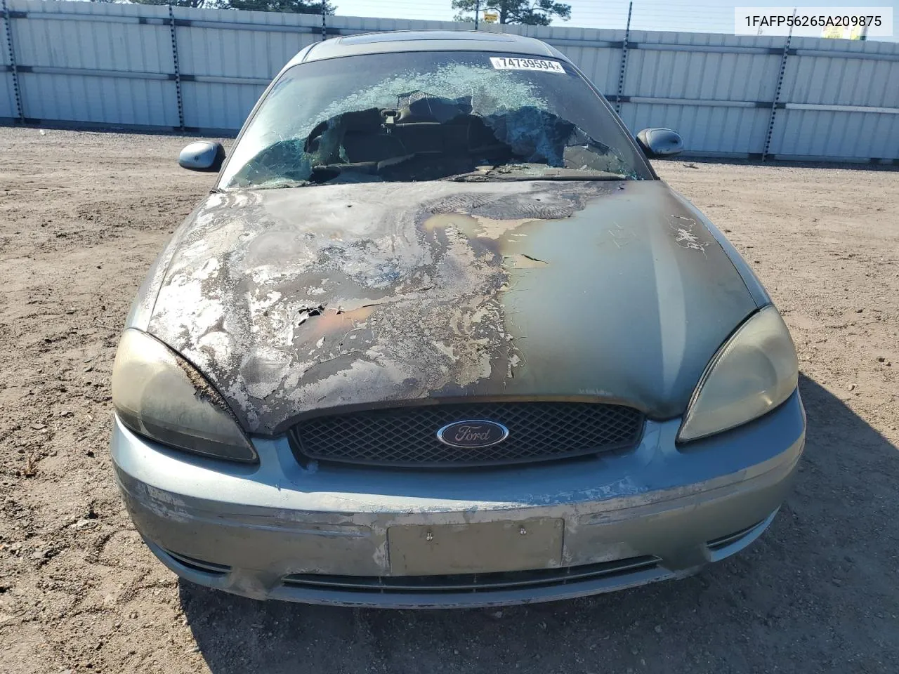 2005 Ford Taurus Sel VIN: 1FAFP56265A209875 Lot: 74739594